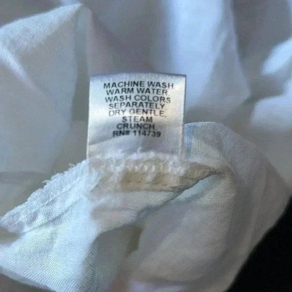 FLAX Women’s White 100% Linen Scoop Neck Pullover Top Tunic Large - Picture 11 of 14